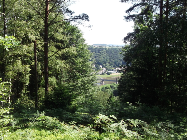 zicht op de brug van Bad Schandau