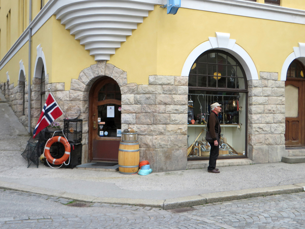 Winkel met decoratief vissersmateriaal