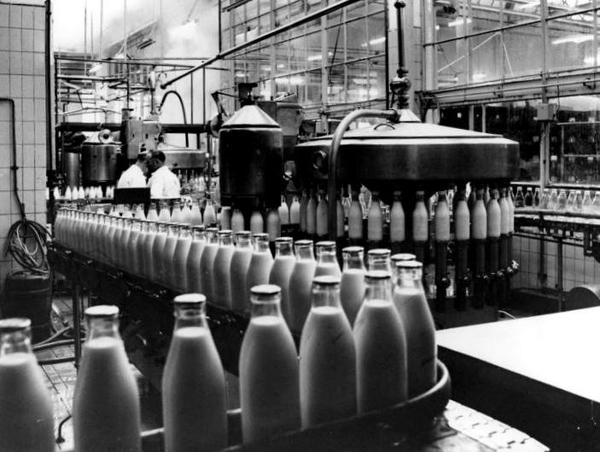 Lulofsstraat 20-30, melkfabriek van 'De Sierkan', de flessenvulli