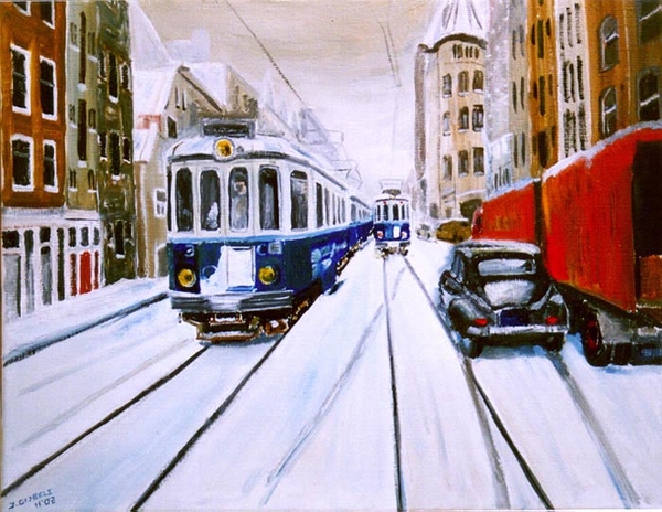 De Blauwe in de sneeuw