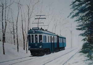 2007 De Blauwe Tram 50x70, olieverf op katoen