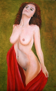 Naakt 38 - Naakt met rode sluier.