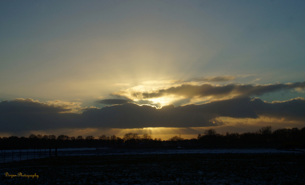 Zonsondergang Heide bij Venray