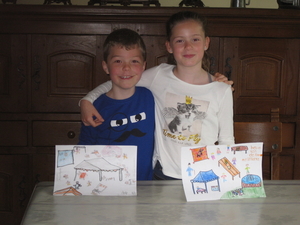 236) Op 16 april Jana & Ruben met hun tekening