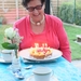 46) Felicitaties - taart bij 87ste verjaard. overgrootmoe