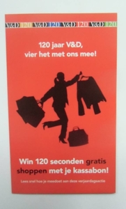 Tien jaar geleden V&D Win 120 seconden gratis winkelen.