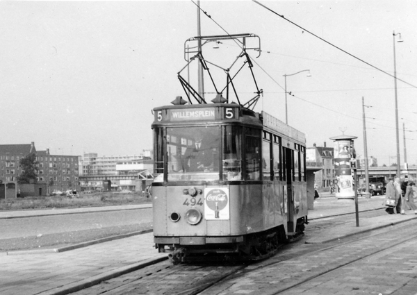 494, lijn 5, Blaak, 3-9-1956 (H. Kaper)