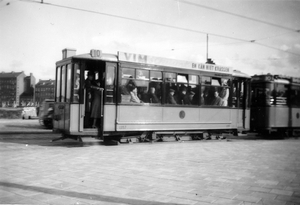 Aanhangrijtuig 1357, lijn 10, Goudsesingel, 1950 (fot A. Jannesse