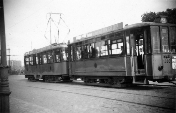 Aanhangrijtuig 1380, lijn 4, Oosterkade, 1948 (fot H. Hoogendoorn