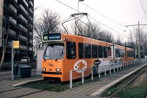 Tramlijn 6K tussen De Uithof en het Centraal station. De 3136 als