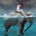 fantasy-wallpaper-with-girl-and-elephant-in-ocean