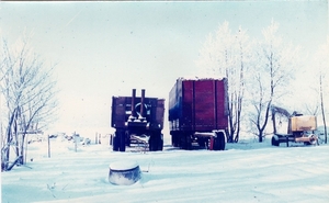 Aanhangers in de sneeuw