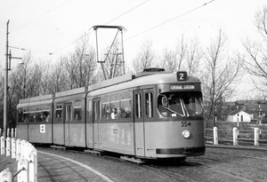 354, lijn 2, West-Varkenoordsebocht, 6-3-1965 (foto E.J. Bouwman)