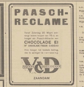 V & D Paaschreclame