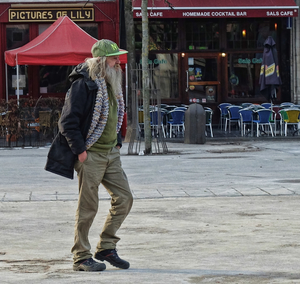 Bearded man with green cap