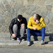 two men resting