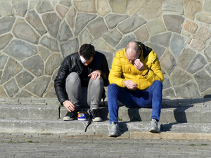 two men resting