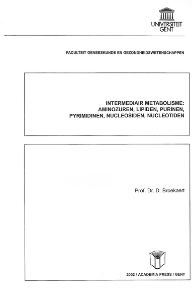 Intermediair metabolisme: aminozuren, lipiden, purinen ....(v)