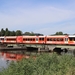 Wiederlinie-stel 302 op de brug te Nieuweschans, op weg naar Ween