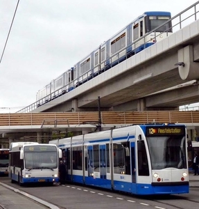 GVB tram bus en metro in Amsterdam