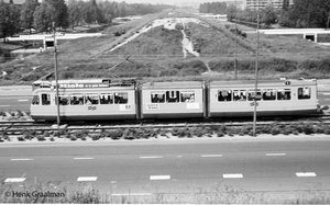 Inmiddels onherkenbaar veranderd een oude lijn 1 in 'de kuil'