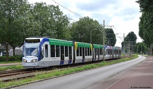 Tramlijn 2 gestremd door kapotte bovenleiding    (23 juli 2017)