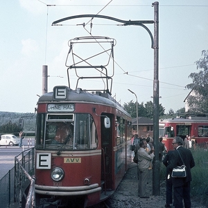 Op 16-04-1974excursie naar het trambedrijf van Aachen. Dit trambe