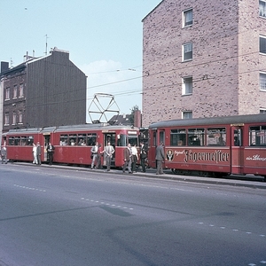 Op 16-04-1974excursie naar het trambedrijf van Aachen. Dit trambe