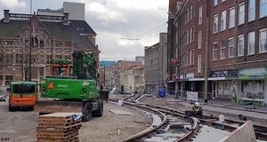 Spoorvernieuwing rond de Grote Kerk (23 oktober 2017)