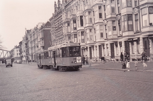 Motorrijtuig 516, lijn 3, Maaskade, 29-4-1957