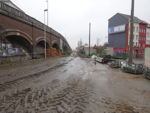 Nieuwe trambaan naast Noorderlaan, Bredastraat.