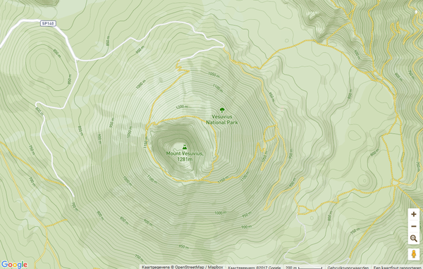 vesuvius hoogtelijnen