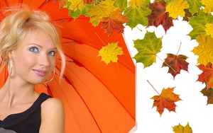 hd-herfst-wallpaper-met-vrouw-met-oranje-paraplu-en-herfstbladere