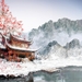 asian-tree-drawing-snow-landscape-hd-1080P-wallpaper