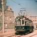 De Blauwe Tram op beginpunt te Scheveningen jaren vijftig