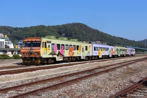 Korail Stoptrein in Andong (Zuid Korea)