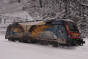 De 216 019-0 (Wagner) van de ÖBB staat klaar bij de Brenner in 2