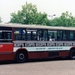 212 van lijn 52 in Schiedam, mei1988, reclamebus Uitzendburo Lubo