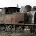 Roestige oude stoomtrein