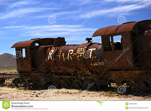 Roestige oude stoomtrein