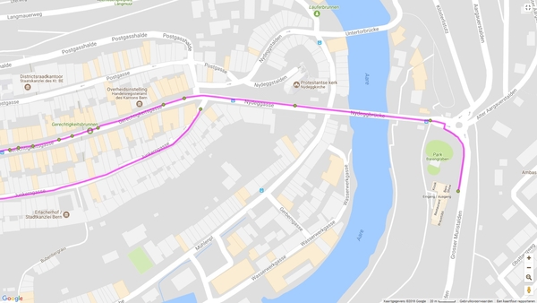 Wandeling door Bern, begin