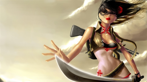 Sexy_warrior_girl-Design_HD_Wallpaper_1366x768