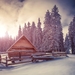pines-4000x3000-4k-hd-wallpaper-snow-sunset-house-5281