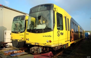 Buiten dienst gestelde sneltrams in Tiel    (23 januari 2020)