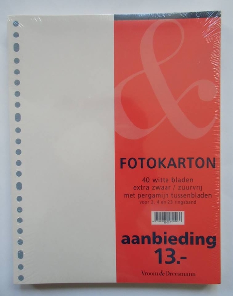 Fotokarton van V&D, uit de tijd dat de digitale fotografie zijn i