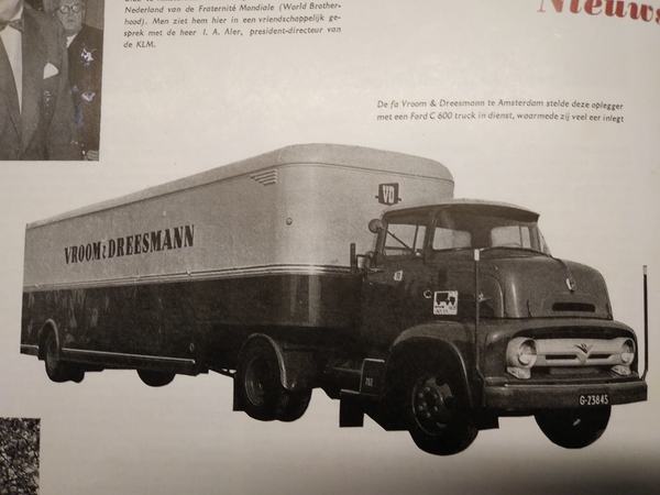 Een foto uit 1956 auto was in gebruik bij DC Amsterdam