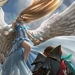 knight ribbons feathers armor spikes angel wings 1920x1202 wallpa