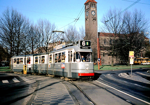 GVB 616 op de toen net ingestelde lijn 6 bij het Haarlemmermeerst