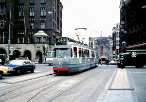 GVB 619 op de Dam in 1977.