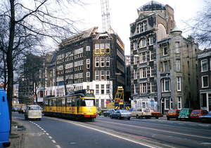 GVB 660 op de Nieuwezijds Voorburgwal in Amsterdam kort nadat de 